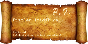Pittler Izidóra névjegykártya